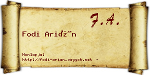 Fodi Arián névjegykártya